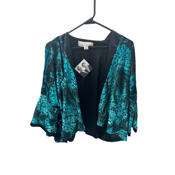 American Glamour Badgley Mischka Velvet Topper Teal Size XS Cosplay Festival - Picture 6 of 6